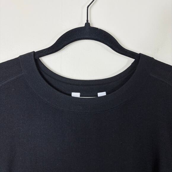 Everlane Black Relaxed Fit Lightweight Pure Wool Crewneck Short Sleeve T Shirt - Picture 2 of 11
